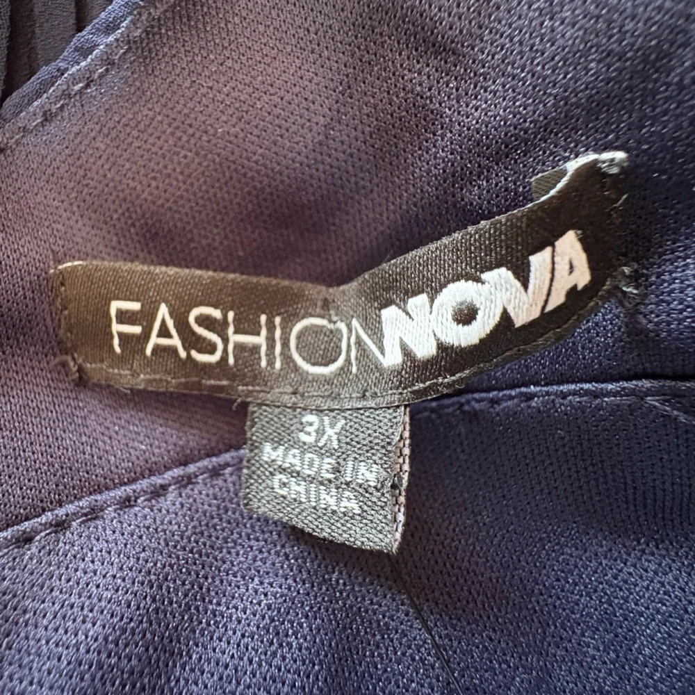 NWT Fashion Nova Cece Navy Fit and Flair Skater Mini Dress Coquette Ruffle 3X - Picture 10 of 13